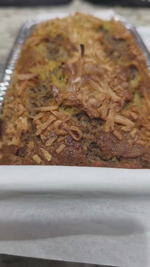 Lemon Zest Banana Coconut Marble Loaf | Homemade Moist Pound Cake