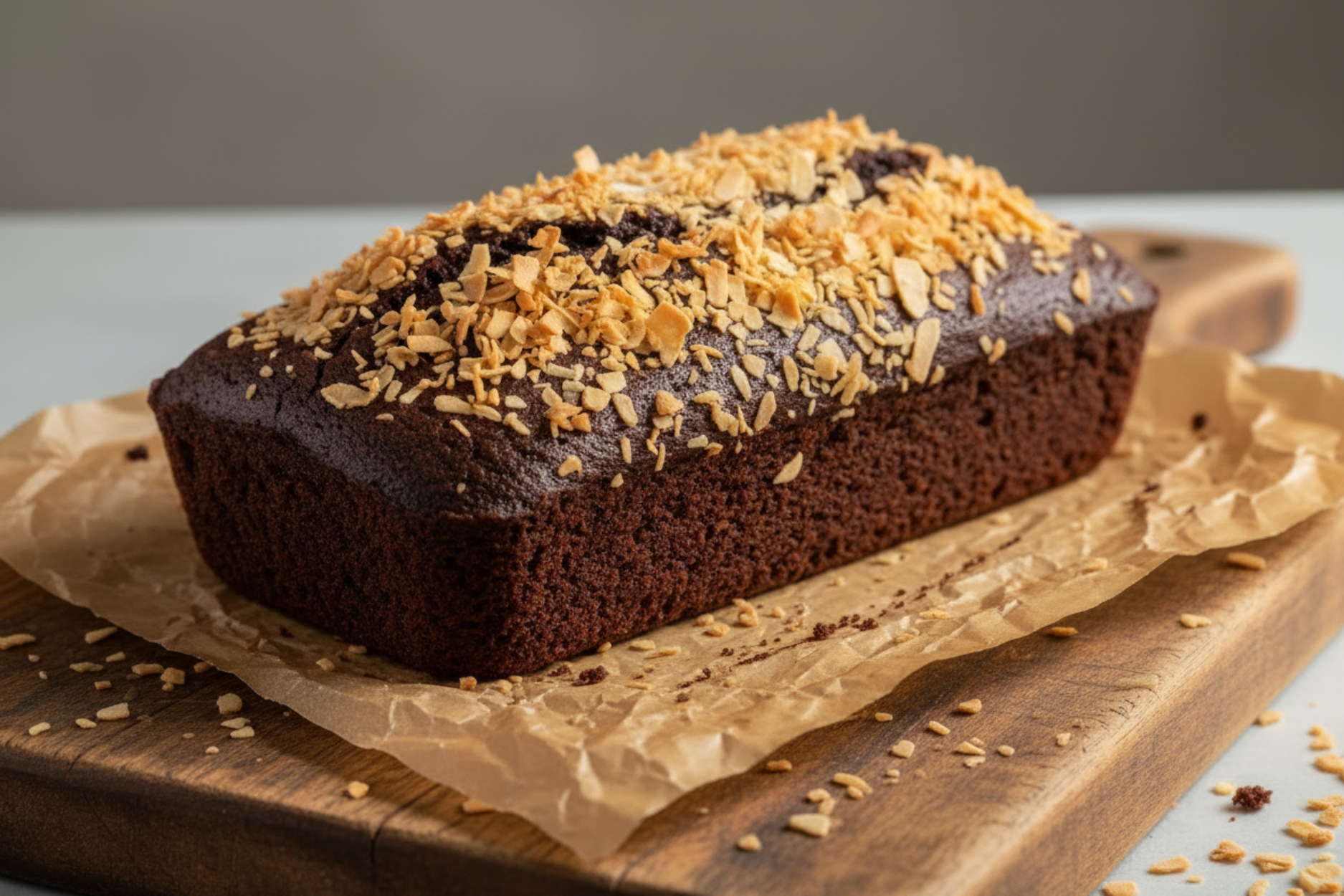 Mocha Coconut Chocolate Loaf Cake